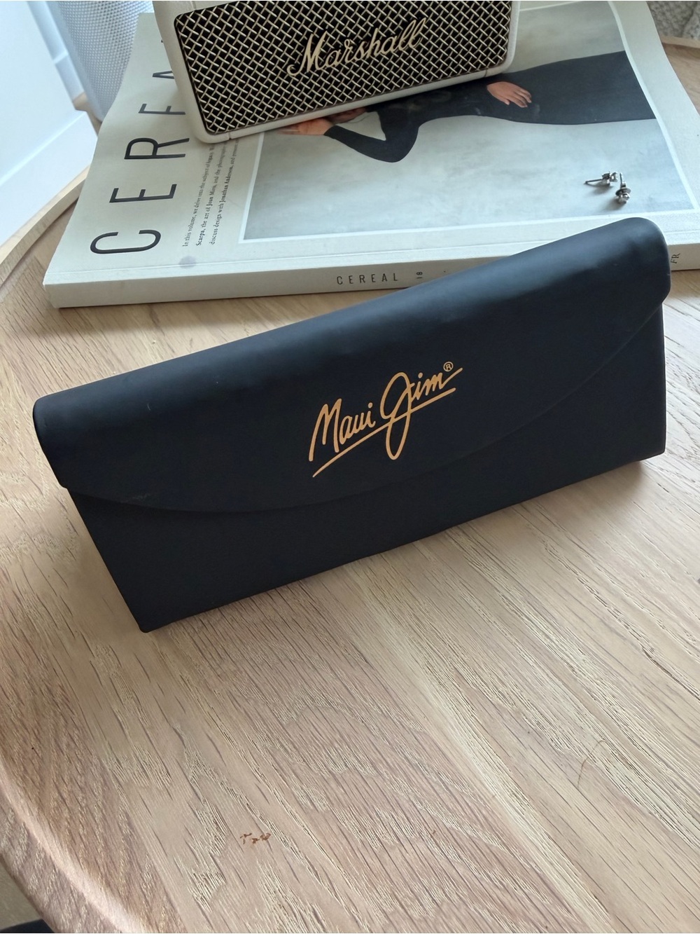 Maui Jim Black Case with Gold Logo